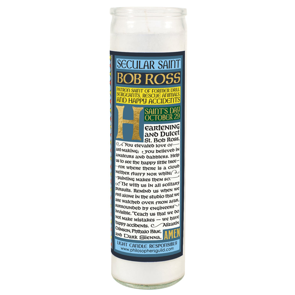 Unemployed Philosophers Guild 20cm Bob Ross Secular Saint Candle Home Display — image 2