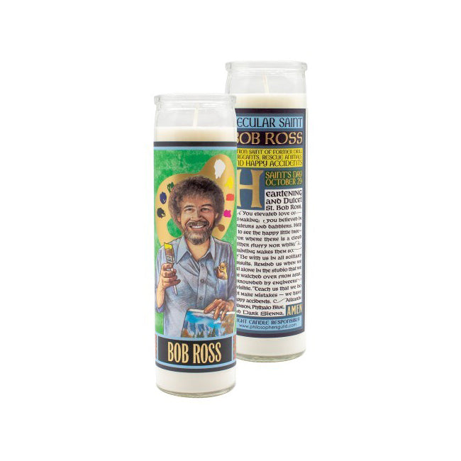 Unemployed Philosophers Guild 20cm Bob Ross Secular Saint Candle Home Display — image 3
