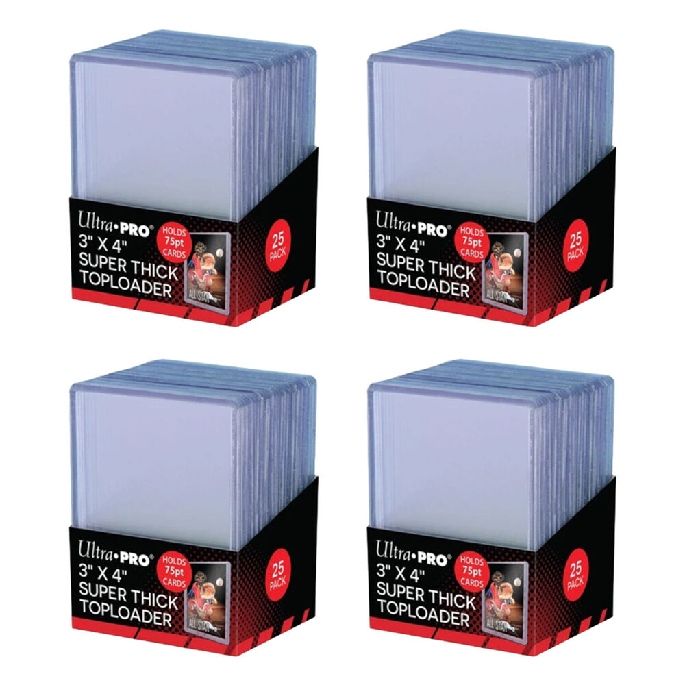 Ultra Pro 25pc Ultra Pro Top Loader 75pt Tcg/ccg Trading Card Protector Sleeve Case Set (4 Pack)