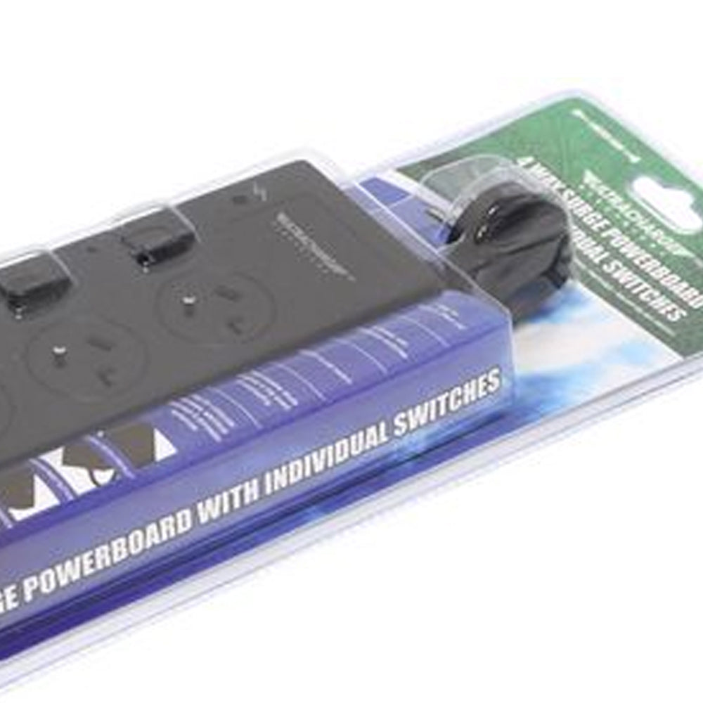 Ultracharge 4-Socket Surge Protection Power Strip Board w/ Individual Switches — image 3