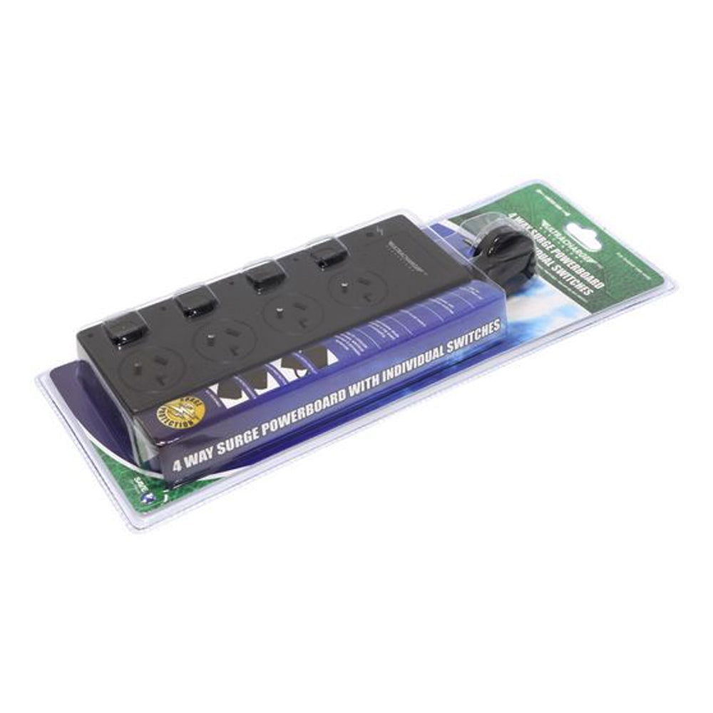 Ultracharge 4-Socket Surge Protection Power Strip Board w/ Individual Switches — image 2
