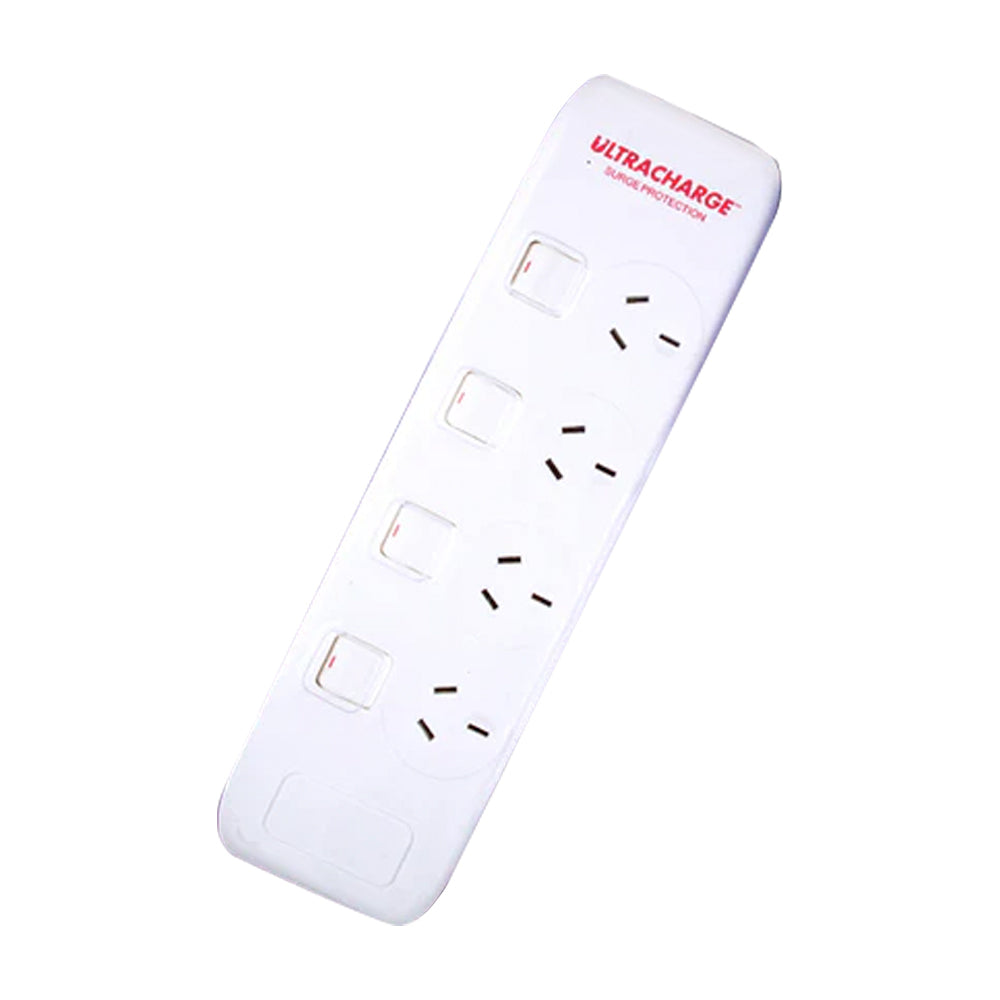 Ultracharge Power Board 4 Way Switch Surge Protection w/ 3x USB 3.4A Total White — image 3