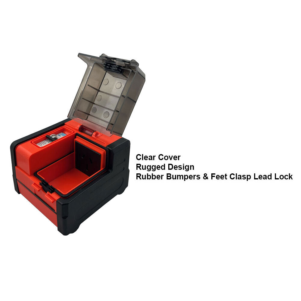 Ultracharge Portable Safety Power Cube RCBO 15Amp Single Socket Orange/Black