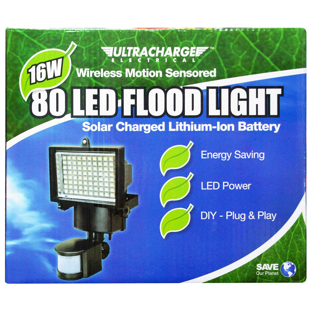 Ultracharge LED Flood Wall Light Outdoor 12W Wireless Motion Sensor Solar Charge — image 2