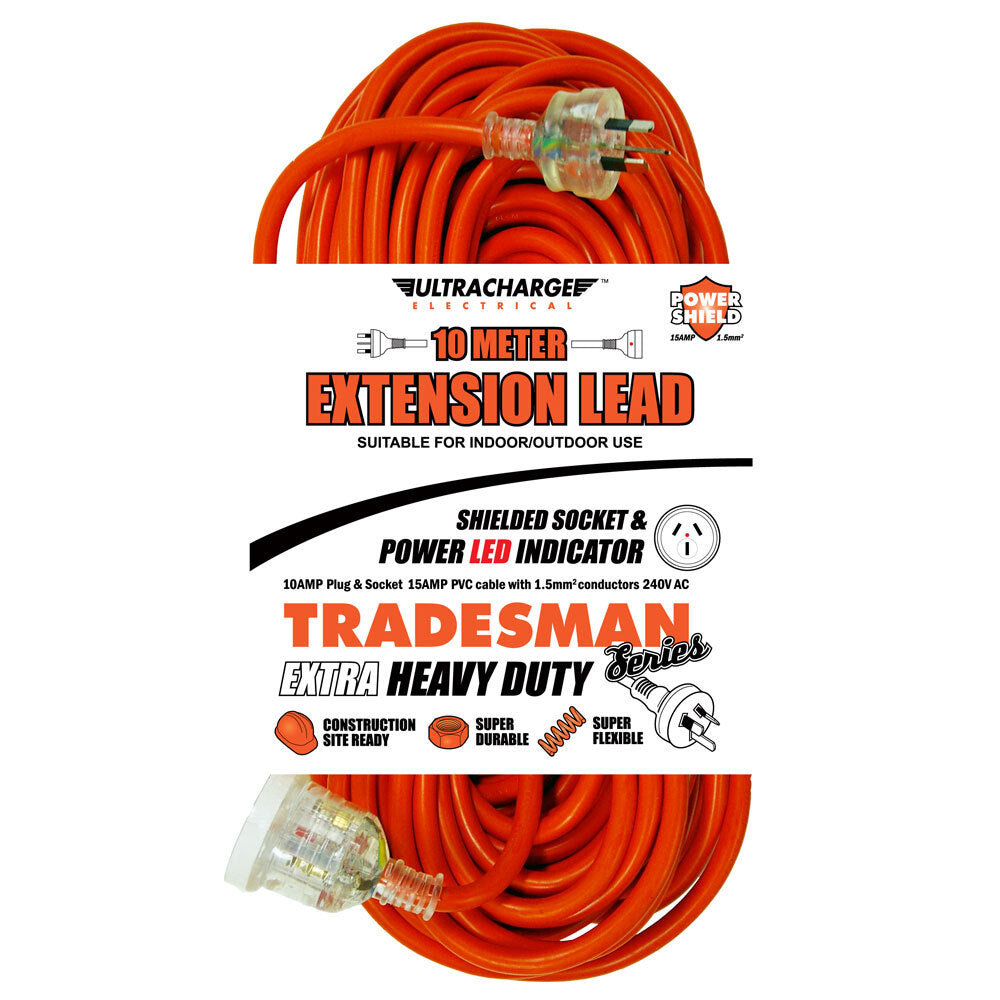 Ultracharge Tradesman 10M Heavy Duty Extension Lead Cable