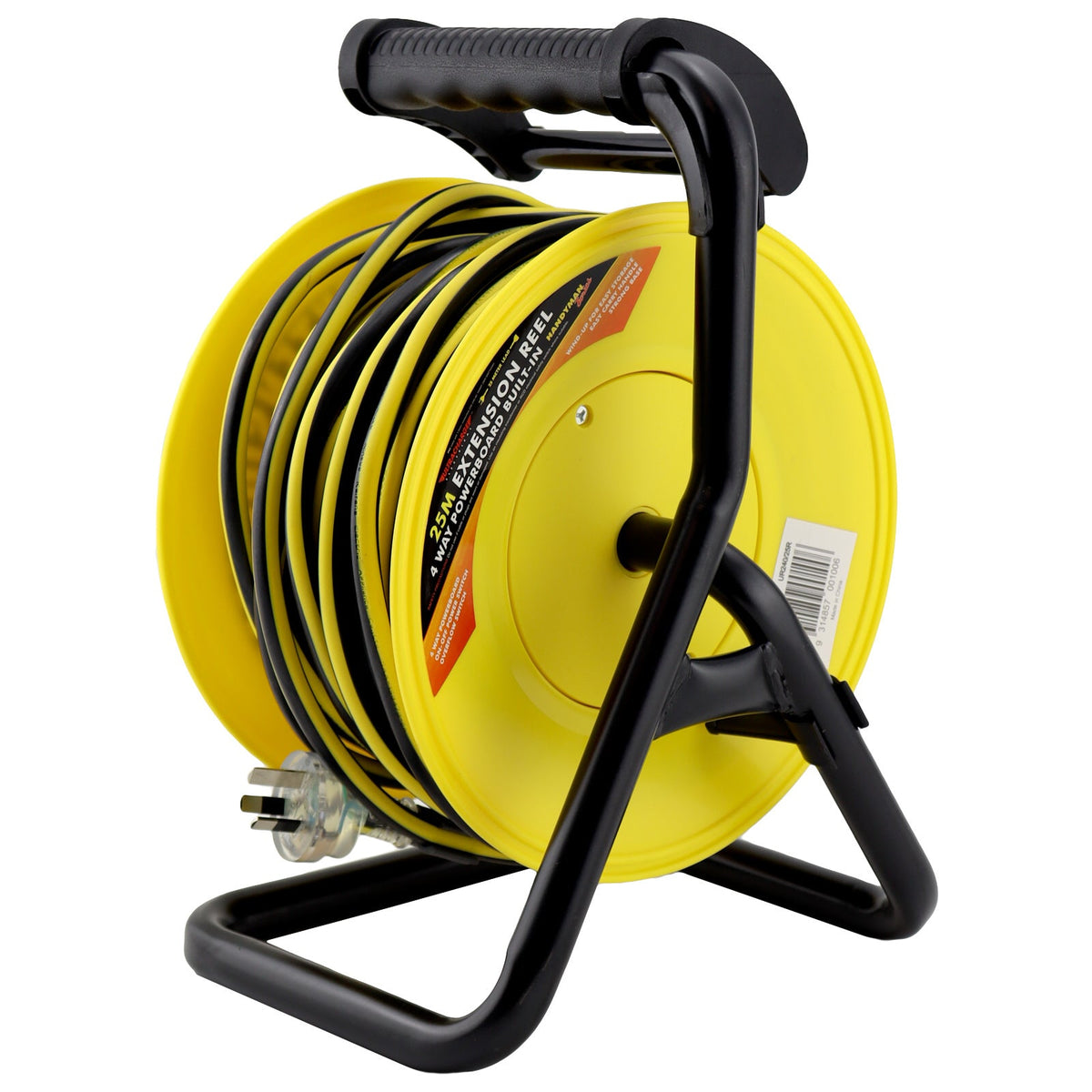 Ultracharge Heavy Duty 25m Extension Cord Lead Reel 10A Electric Cable Yellow/BK — image 3