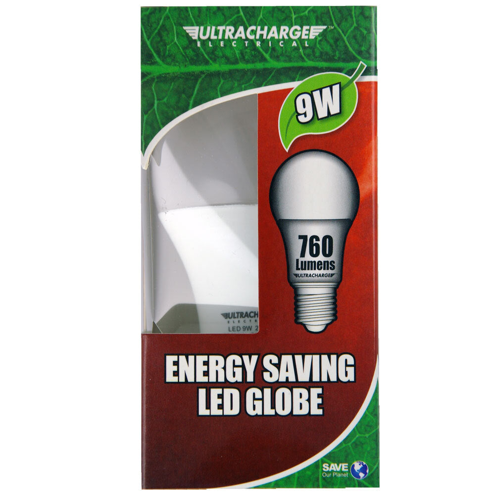 Ultracharge 9W/760LM LED Globe Edison E27 Energy Saving Light Bulb 3000K Warm