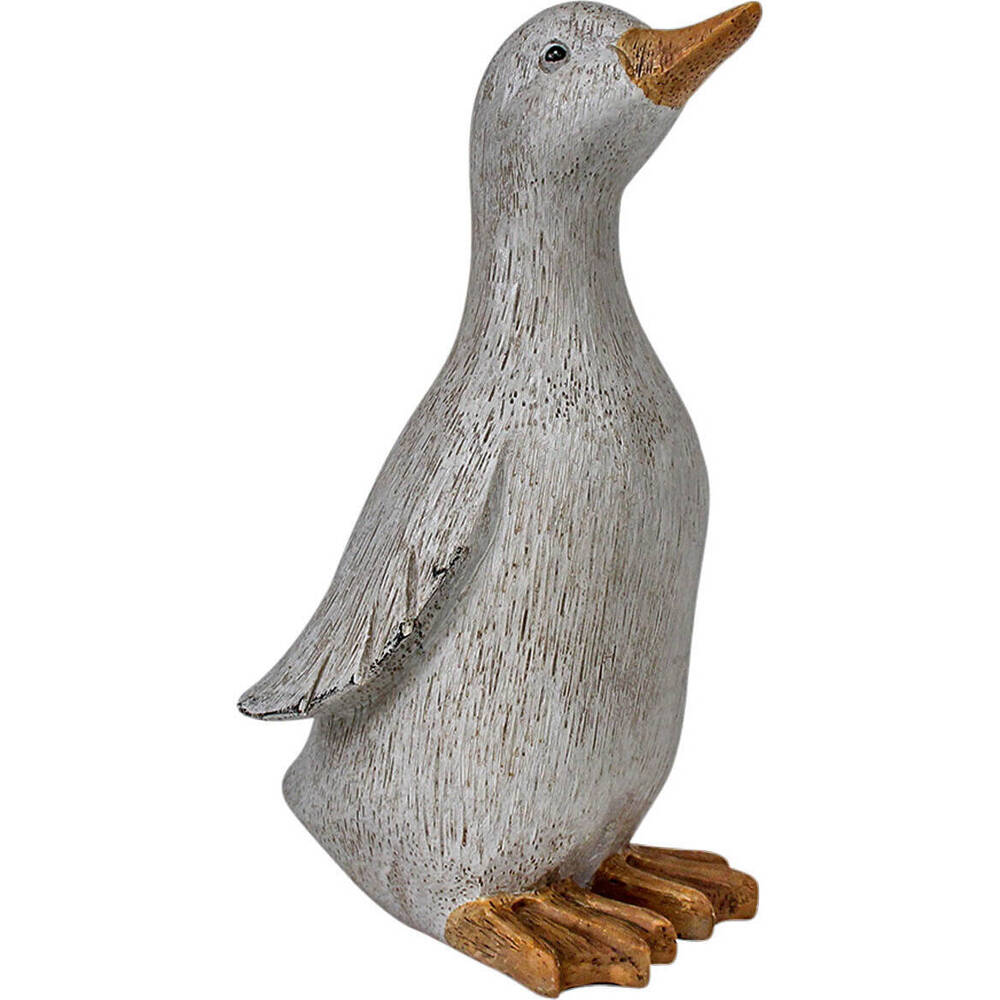 LVD Resin Duck Sitting Small Figurines Home/Garden Display Decor 10cm White (2 Pack)