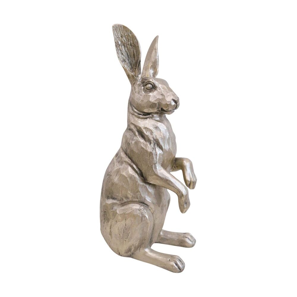 LVD Polyresin Sculpture Hare Figure Ornament Home/Office Decor GLD 36cm Tall