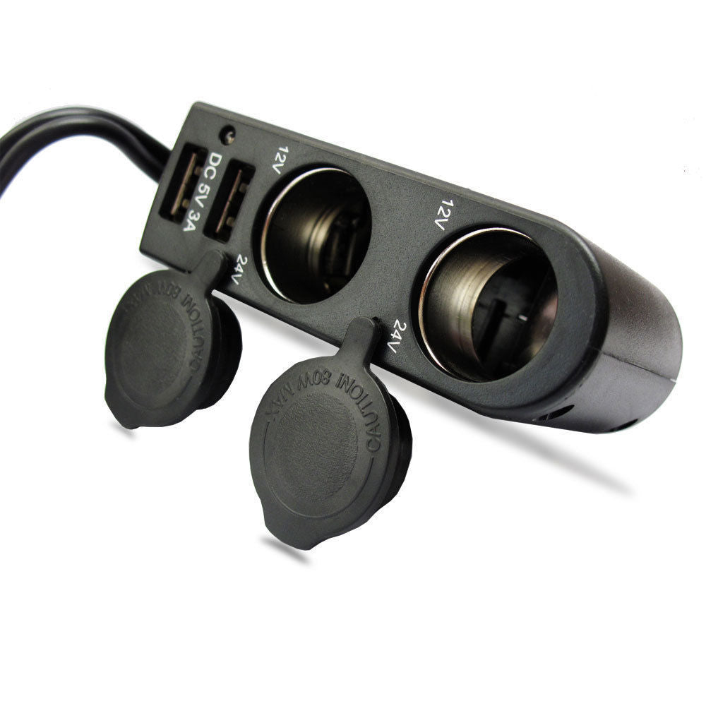 Mbeat Dual Port USB/Cigarette Lighter Car Charger Splitter/Extension Cord 3A/15W — image 4