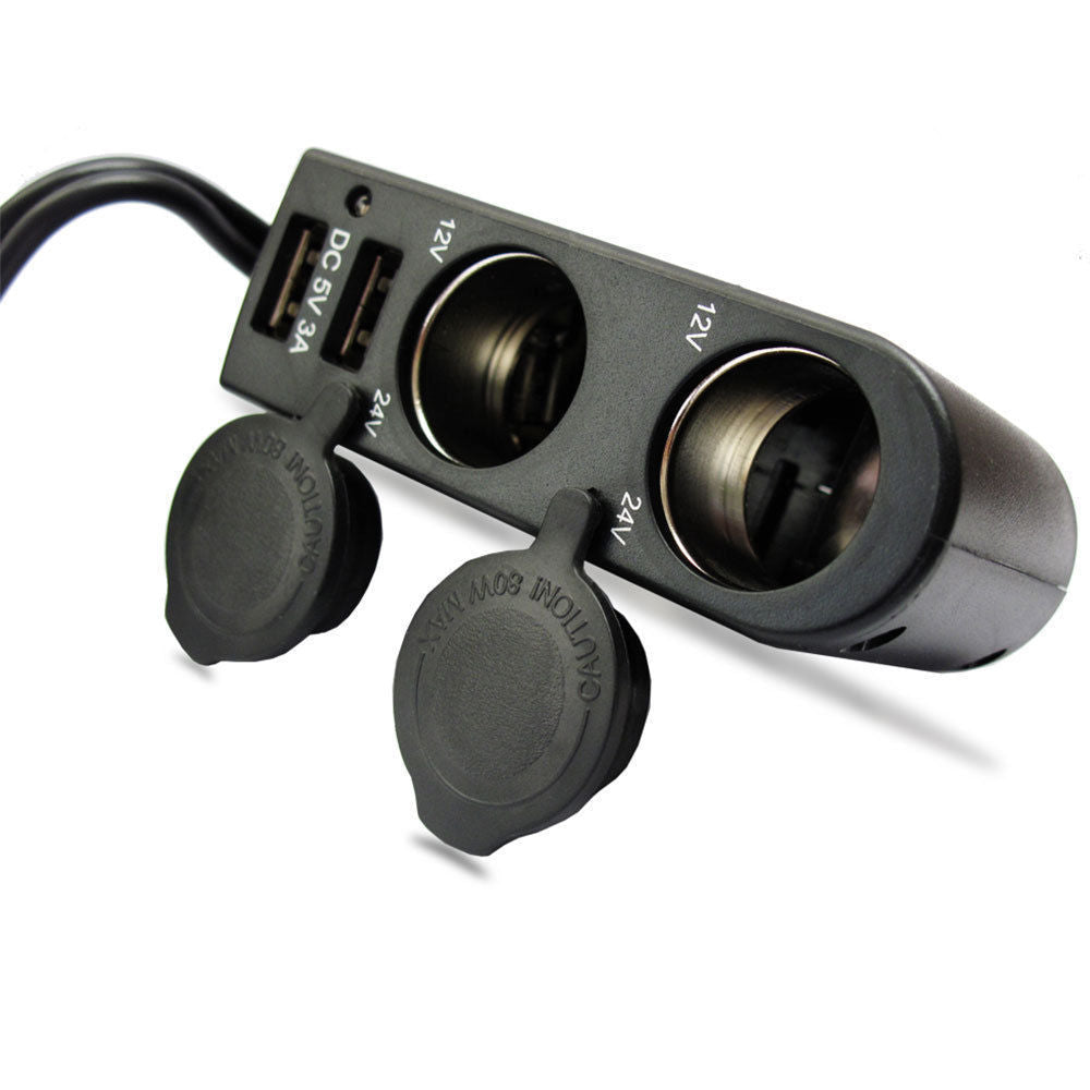 Mbeat Dual Port USB/Cigarette Lighter Car Charger Splitter/Extension Cord 3A/15W — image 3