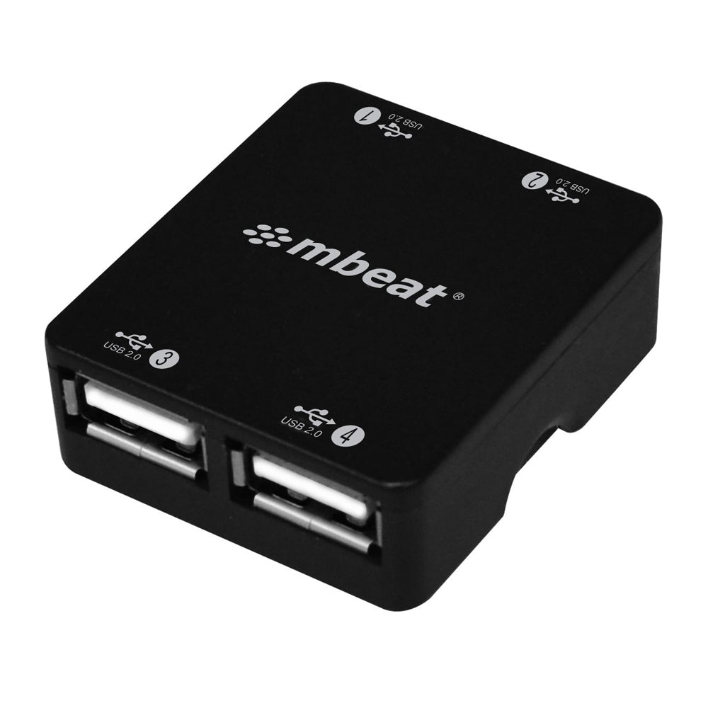 Mbeat Portable Super Mini 4 Port USB 2.0 Hub w/Tuck-Away Cable Design For PC/Mac