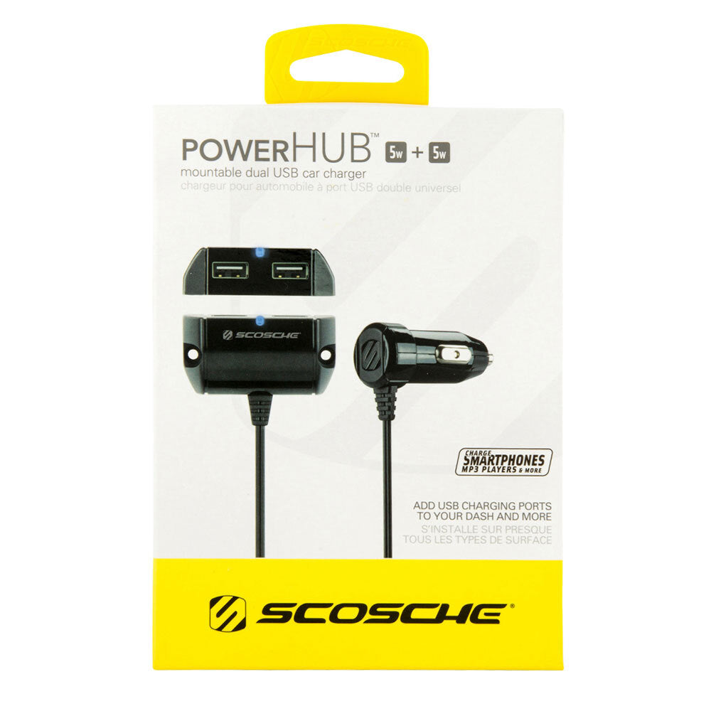 Scosche PowerHub 10W Mountable Dual-Port USB Car Charger - Black (4 Pack) — image 5