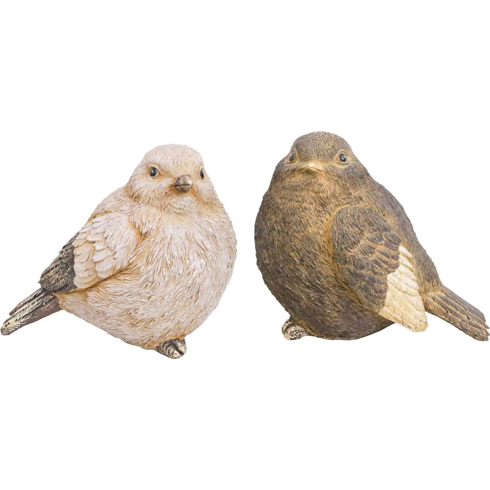 LVD Rustic Birds Resin Figurine Home/Lounge Ornament Decor Set 10.5cm (2 Pieces)