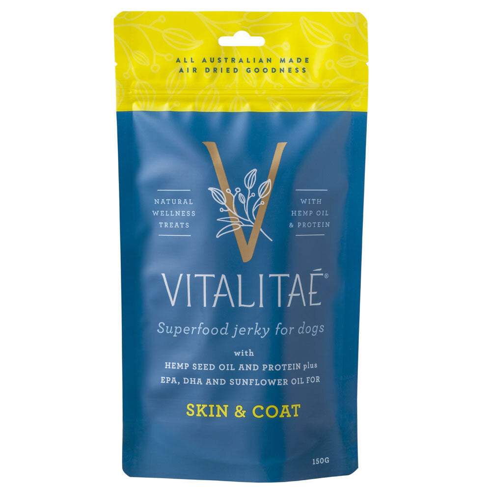 Vitalitae Dog/Pet 150g Jerky Skin/Coat w/ Hemp Oil/Protein Healthy Food Treats