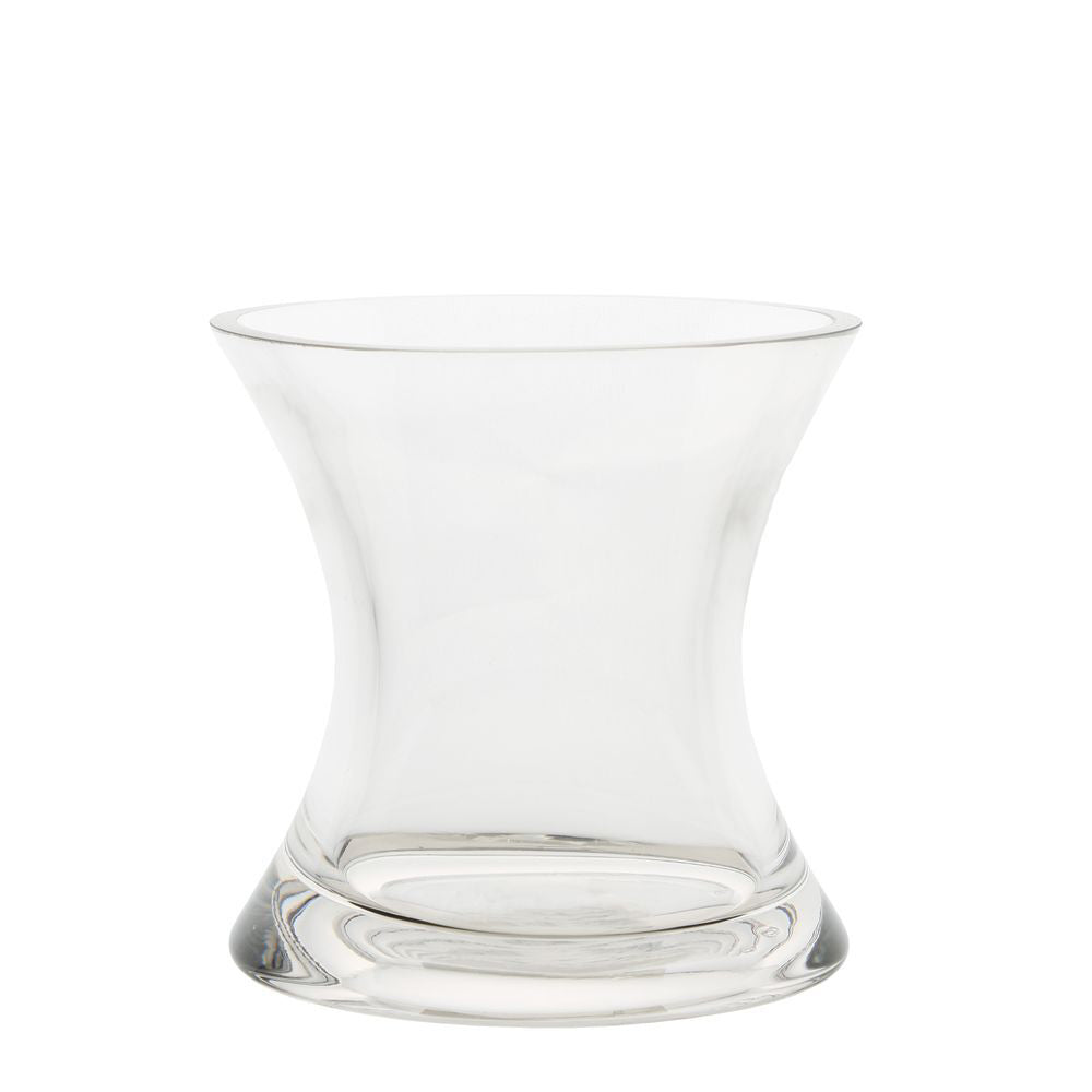 Belle Sali Glass Flower Vase Round 14cm Plant Holder Tabletop Accent Decor Clear