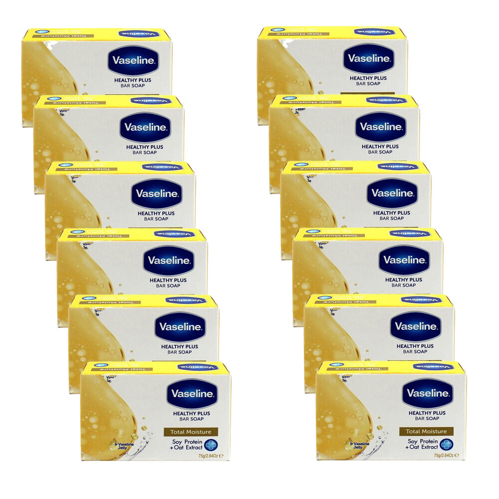 Vaseline Total Moisture Hydrating Soap Cleansing Bar For All Skin Types 75g (12 Pack)