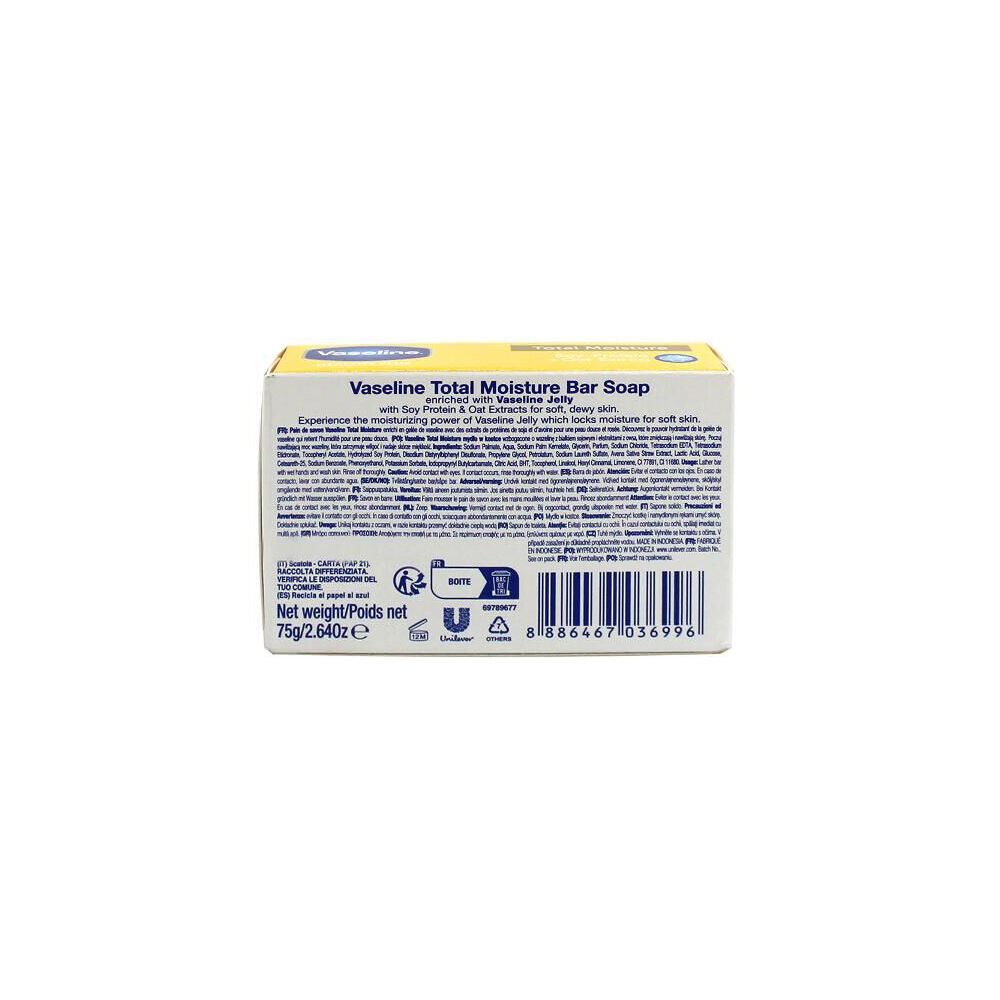 Vaseline 75g For All Skin Types Total Moisture Hydrating Soap Cleansing Bar — image 2