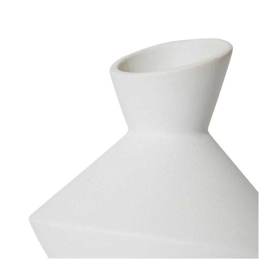 E Style Elena 20cm Ceramic Plant/Flower Vase Tabletop Home Decor Off White — image 2