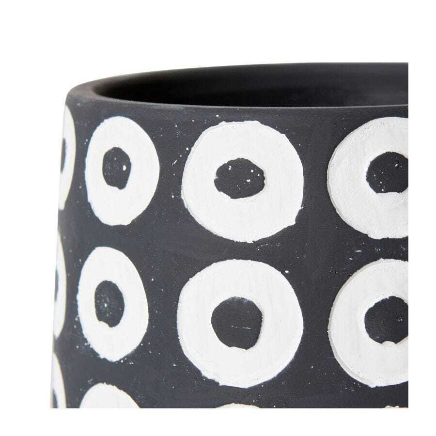E Style Hayden 16cm Cement Plant Pot Flower Planter Holder Decor White/Black — image 2