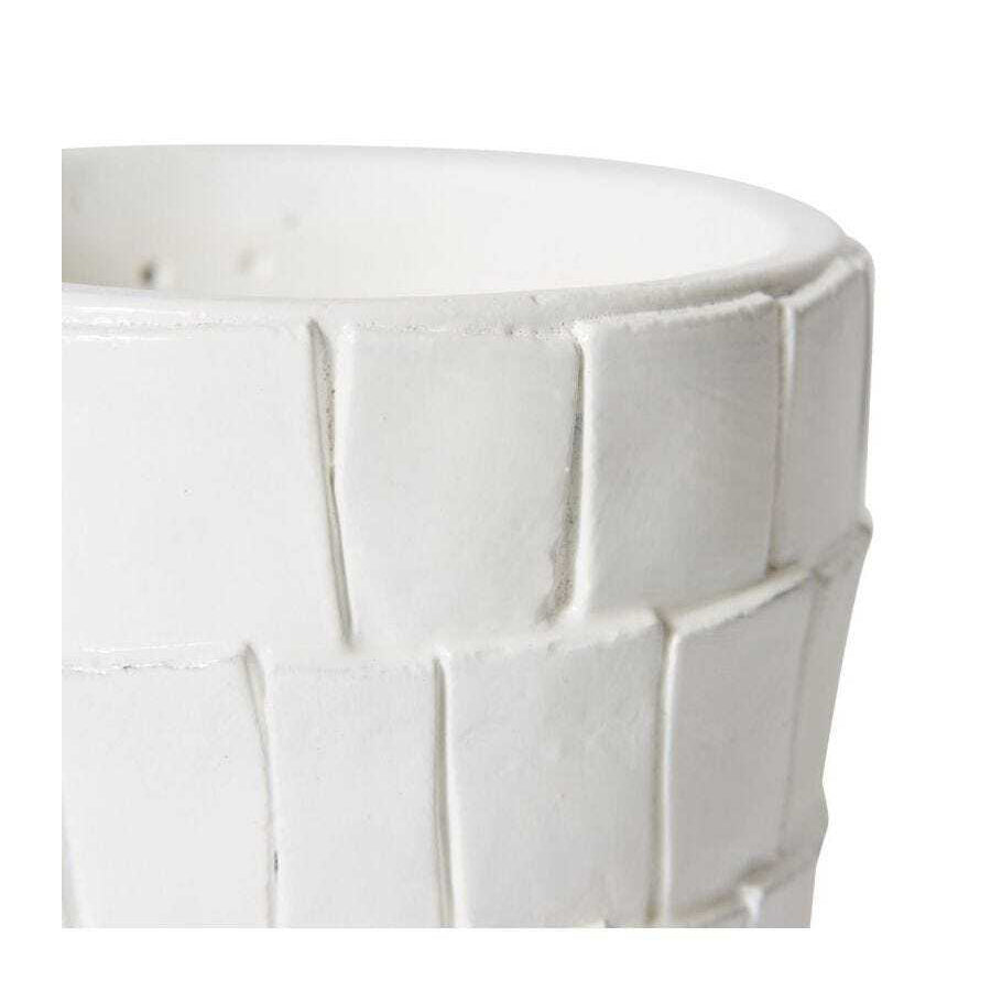 E Style Peyton 11cm Cement Plant Pot Flower Planter Holder Home Decor White — image 2