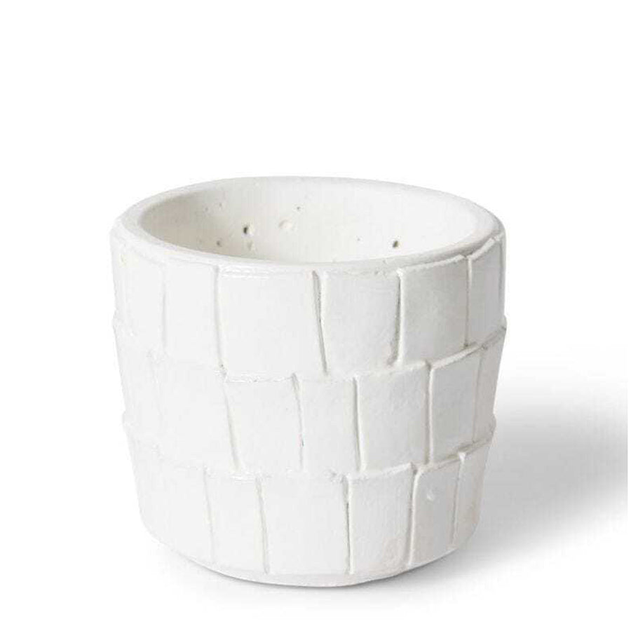 E Style Peyton 11cm Cement Plant Pot Flower Planter Holder Home Decor White