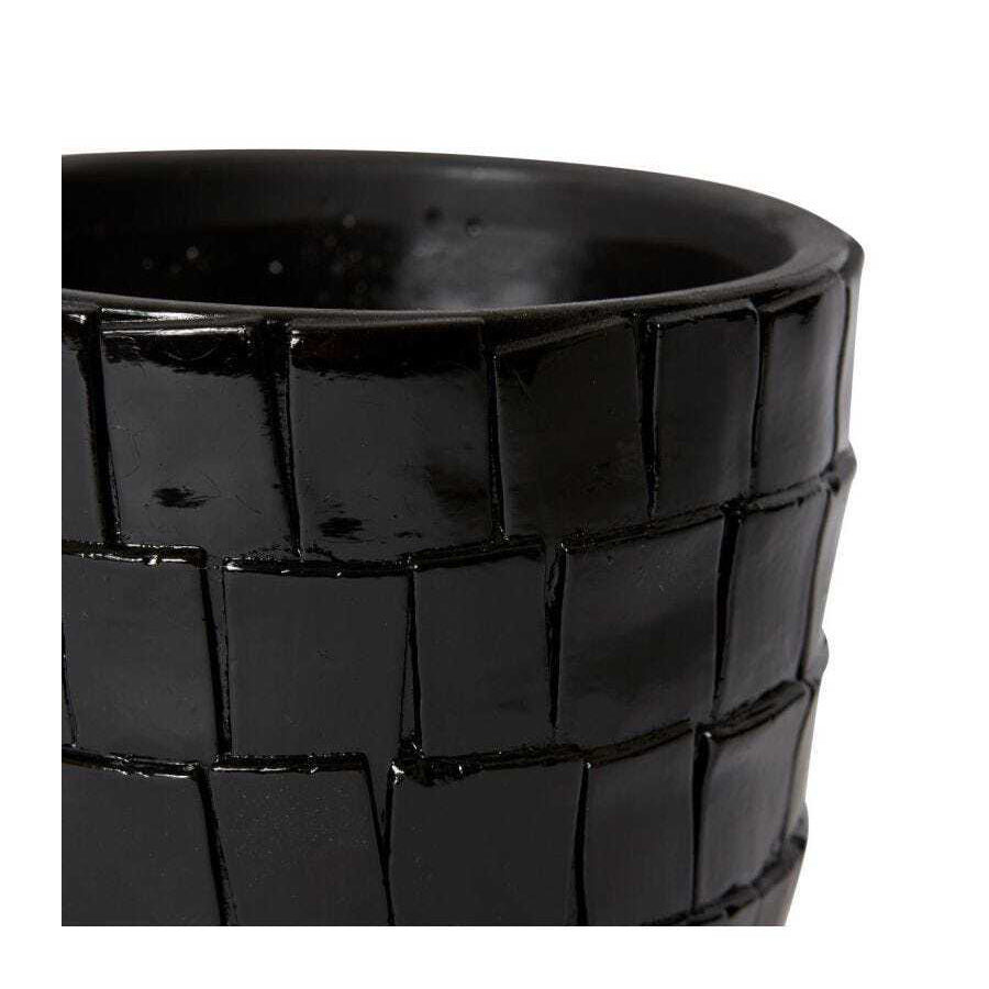E Style Peyton 15cm Cement Plant Pot Flower Planter Holder Home Decor Black — image 2