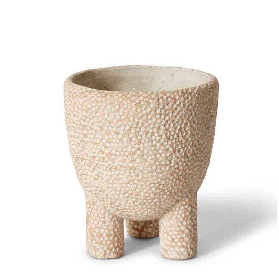 E Style Cooper 16cm Cement Plant Pot Home Decorative Planter Round Cream