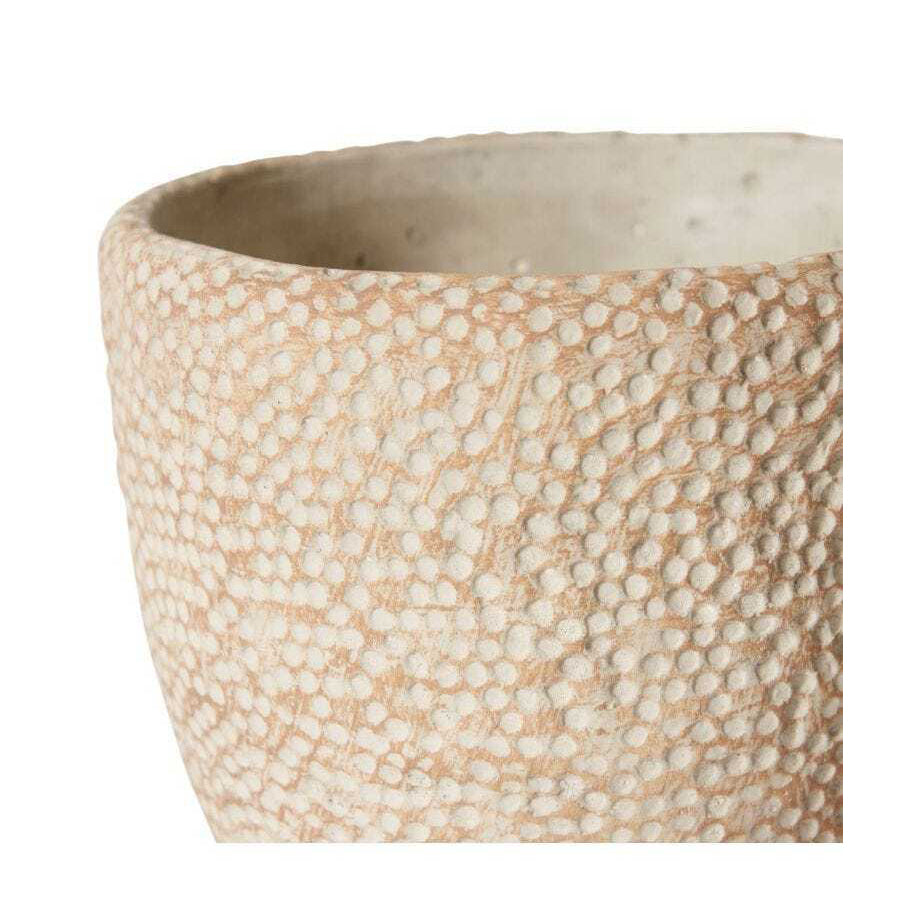 E Style Cooper 16cm Cement Plant Pot Home Decorative Planter Round Cream — image 2