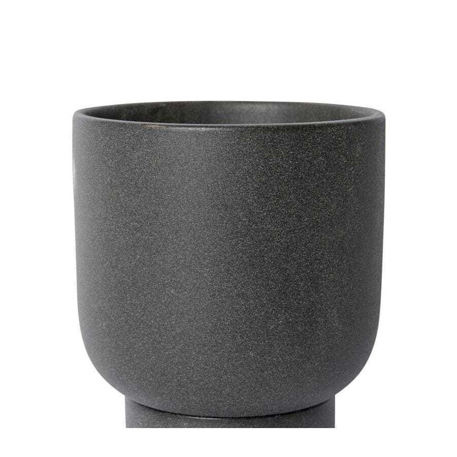 E Style Daylen 24cm Ceramic Plant Pot w/ Saucer Home Decor Planter Black — image 2