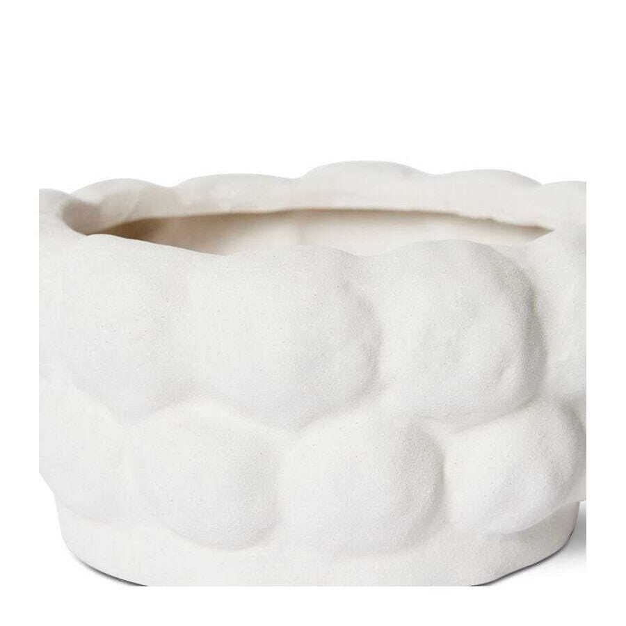 E Style Kehlani 24cm Ceramic Plant Bowl Home Decorative Planter Round White — image 2