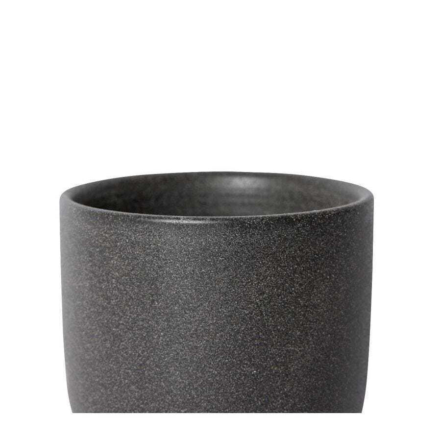 E Style Allegra 12cm Ceramic Plant Pot w/ Saucer Flower Planter Decor Black — image 2