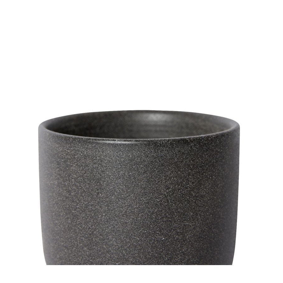 E Style Allegra 12cm Ceramic Plant Pot w/ Saucer Flower Planter Decor BLK (2 Pack) — image 3