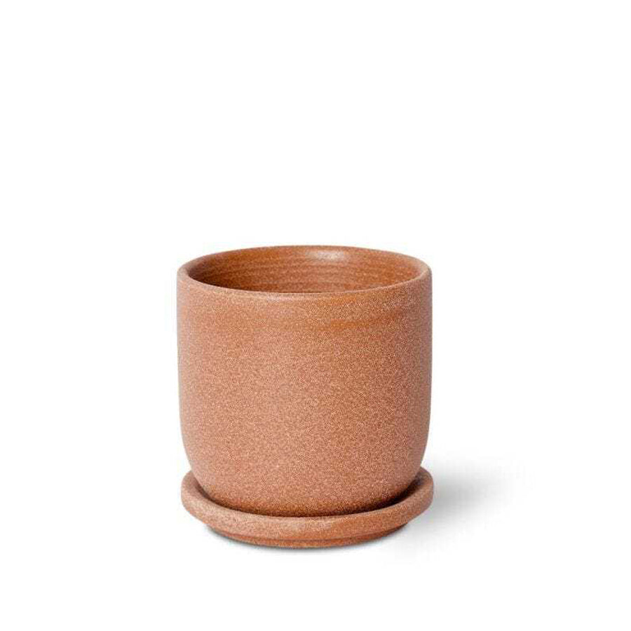 E Style Allegra 12cm Ceramic Plant Pot w/ Saucer Flower Planter Terracotta