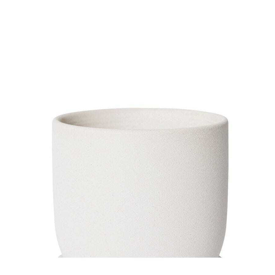 E Style Allegra 12cm Ceramic Plant Pot w/ Saucer Flower Planter Decor White — image 2