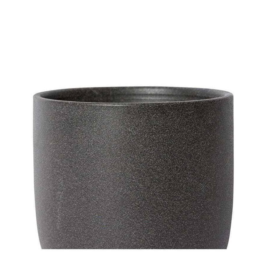 E Style Allegra 15cm Ceramic Plant Pot w/ Saucer Home Decor Planter Black — image 2