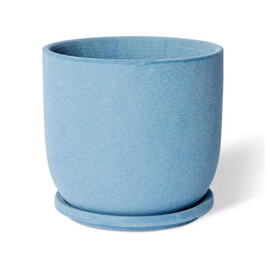 E Style Allegra 19cm Ceramic Plant Pot w/ Saucer Home Decor Planter Blue