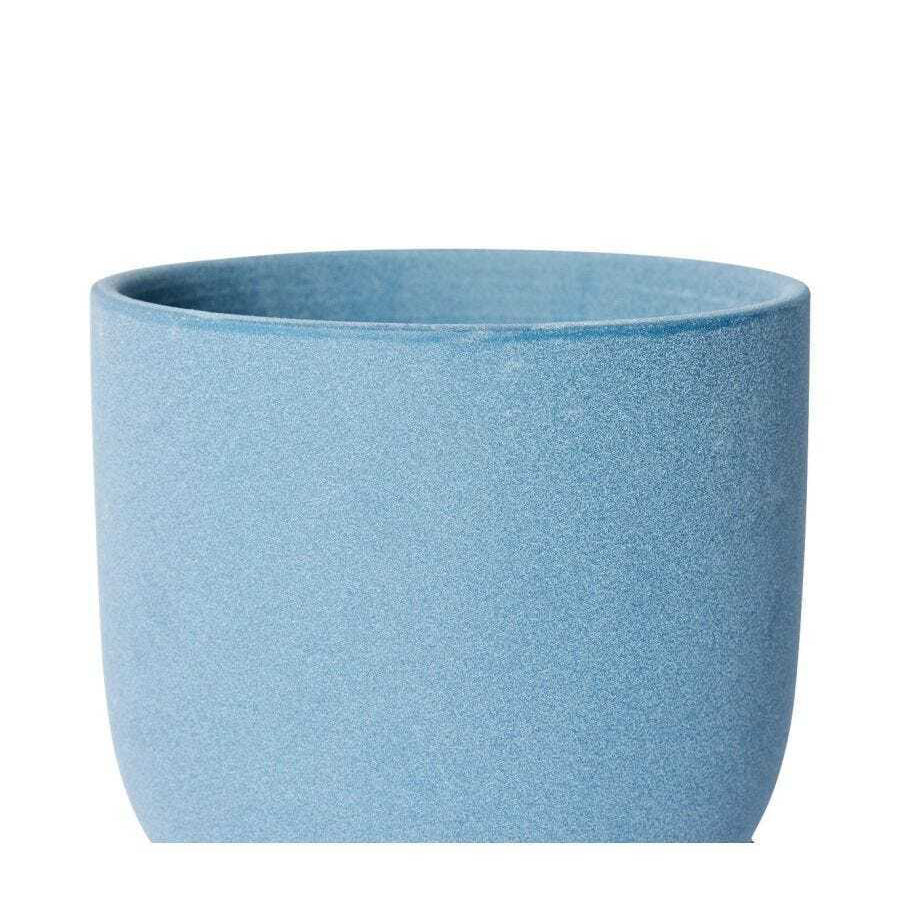 E Style Allegra 19cm Ceramic Plant Pot w/ Saucer Home Decor Planter Blue — image 2