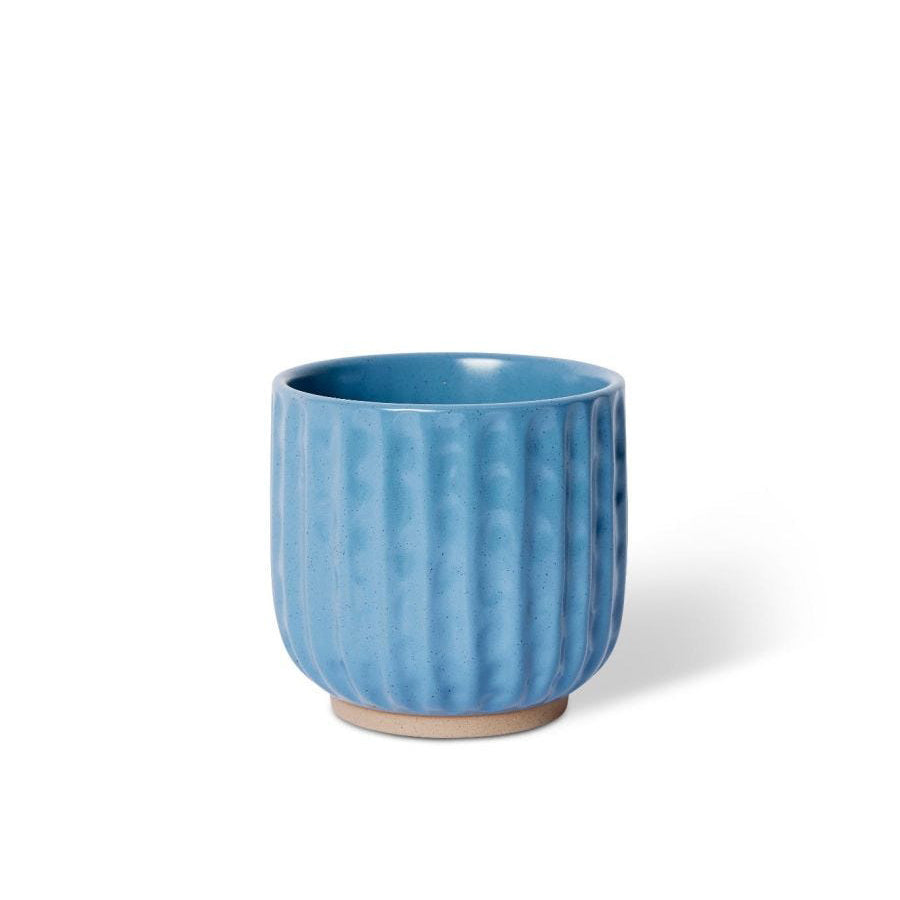 E Style Emery 14cm Ceramic Plant Pot Home Decorative Planter Round Blue (2 Pack) — image 2