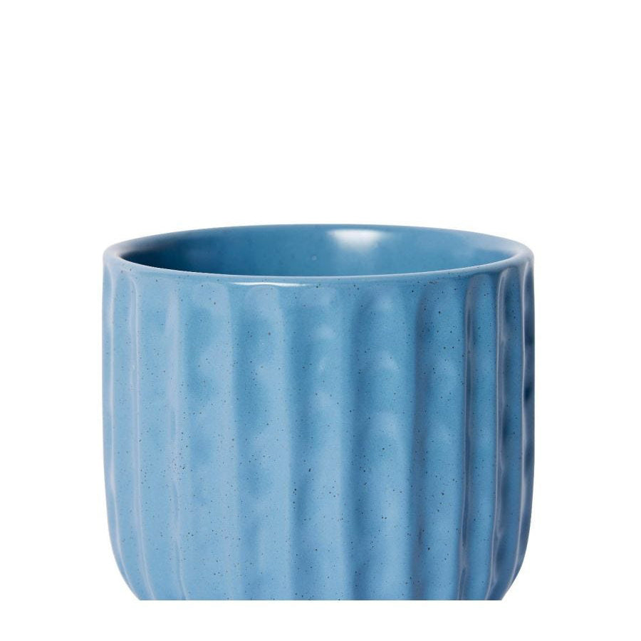 E Style Emery 14cm Ceramic Plant Pot Home Decorative Planter Round Blue (2 Pack) — image 3