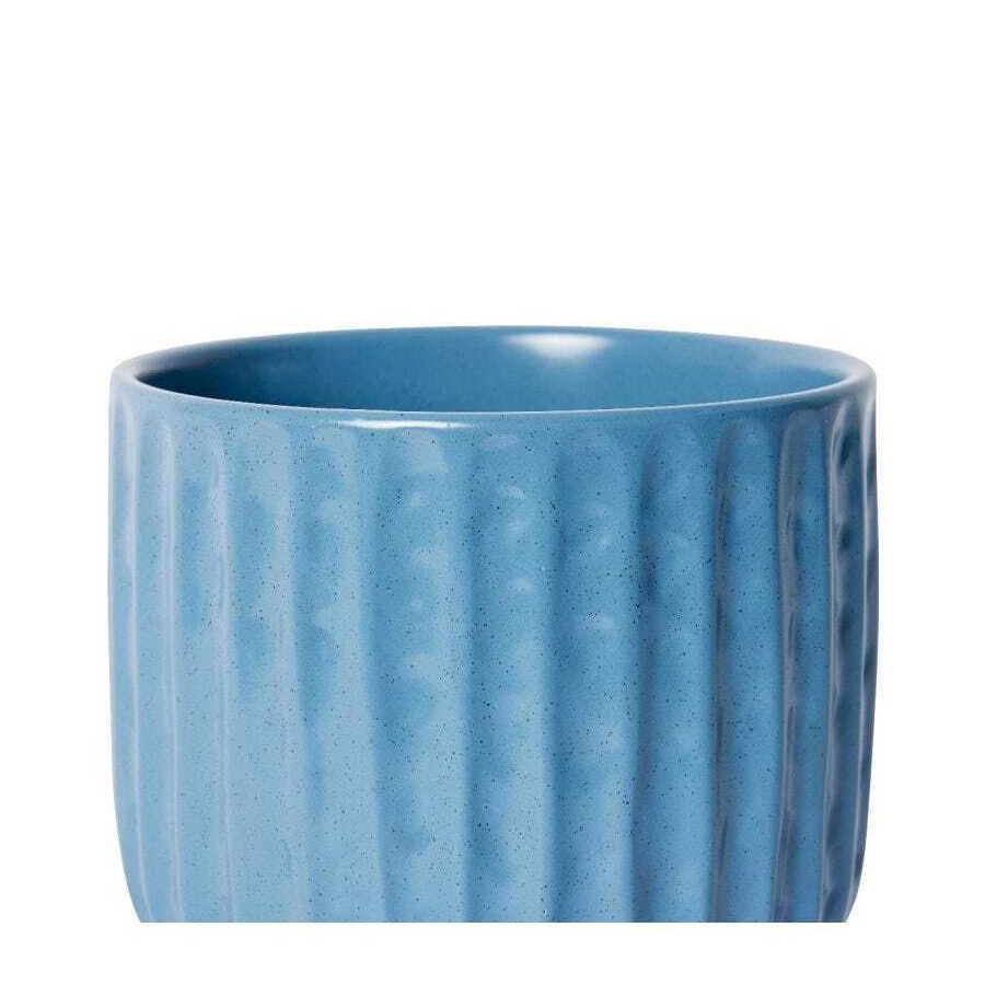 E Style Emery 17cm Ceramic Plant Pot Home Decorative Planter Round Blue — image 2