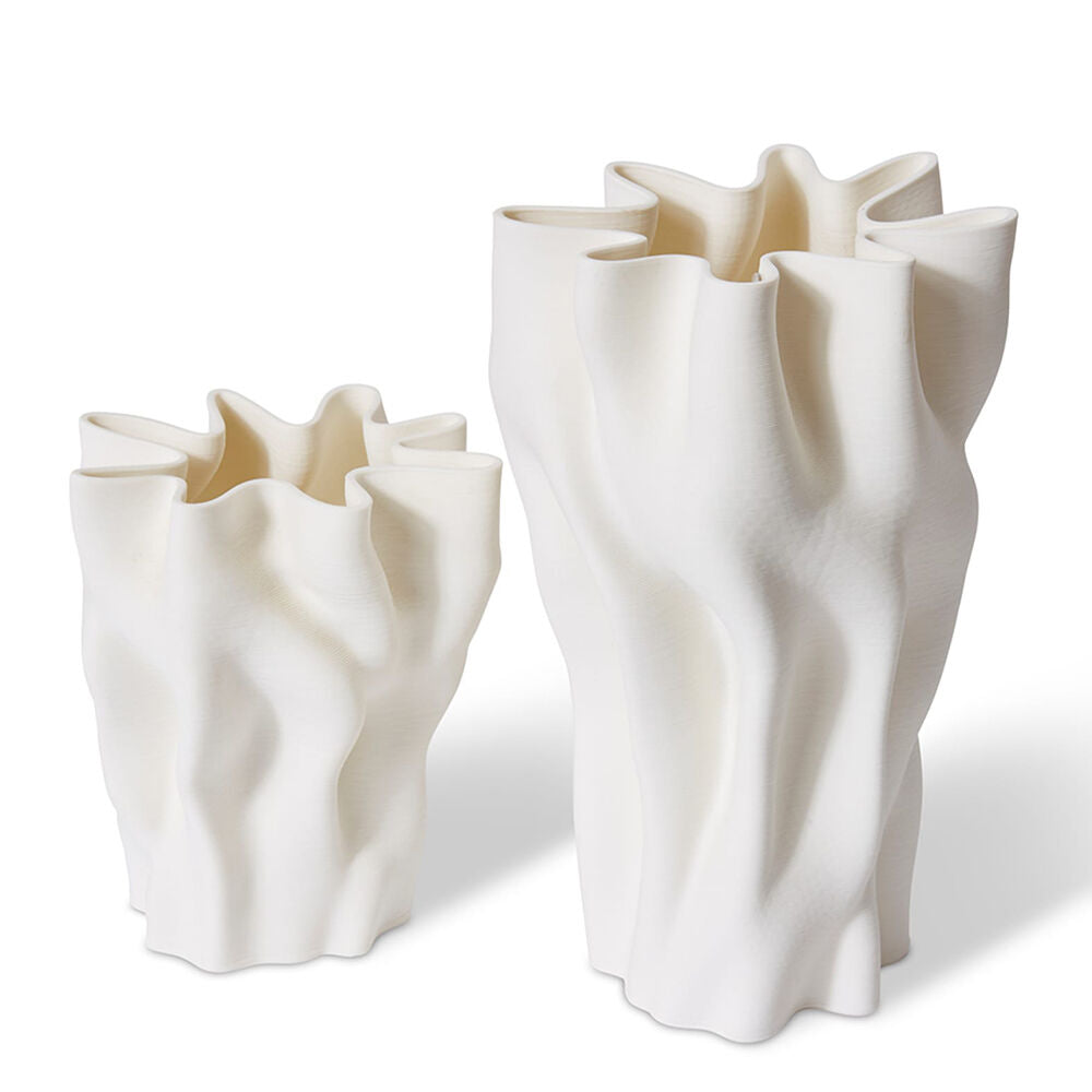 E Style Porcelain Ailsa Vase Plant Vase Home/Office Table Decor 18x20cm White — image 3