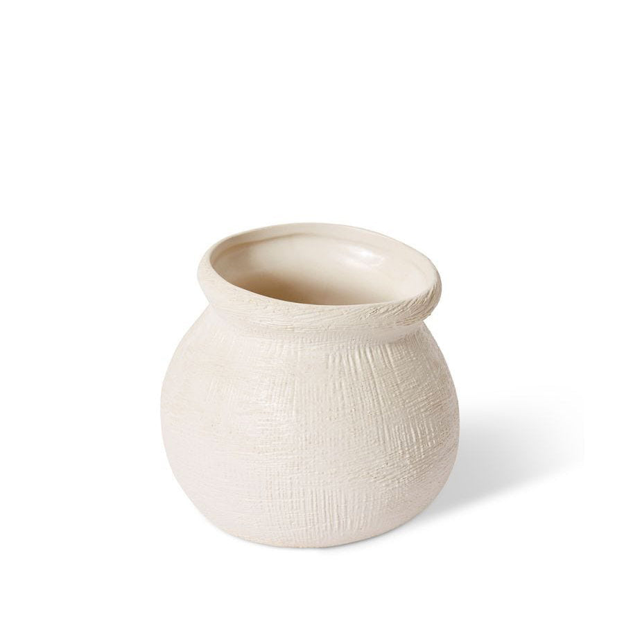 E Style 15cm Ceramic Wanda Plant/Flower Vase Tabletop Decor Hessian White (2 Pack) — image 2