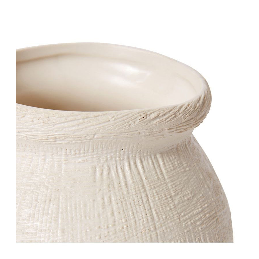 E Style 15cm Ceramic Wanda Plant/Flower Vase Tabletop Decor Hessian White (2 Pack) — image 3