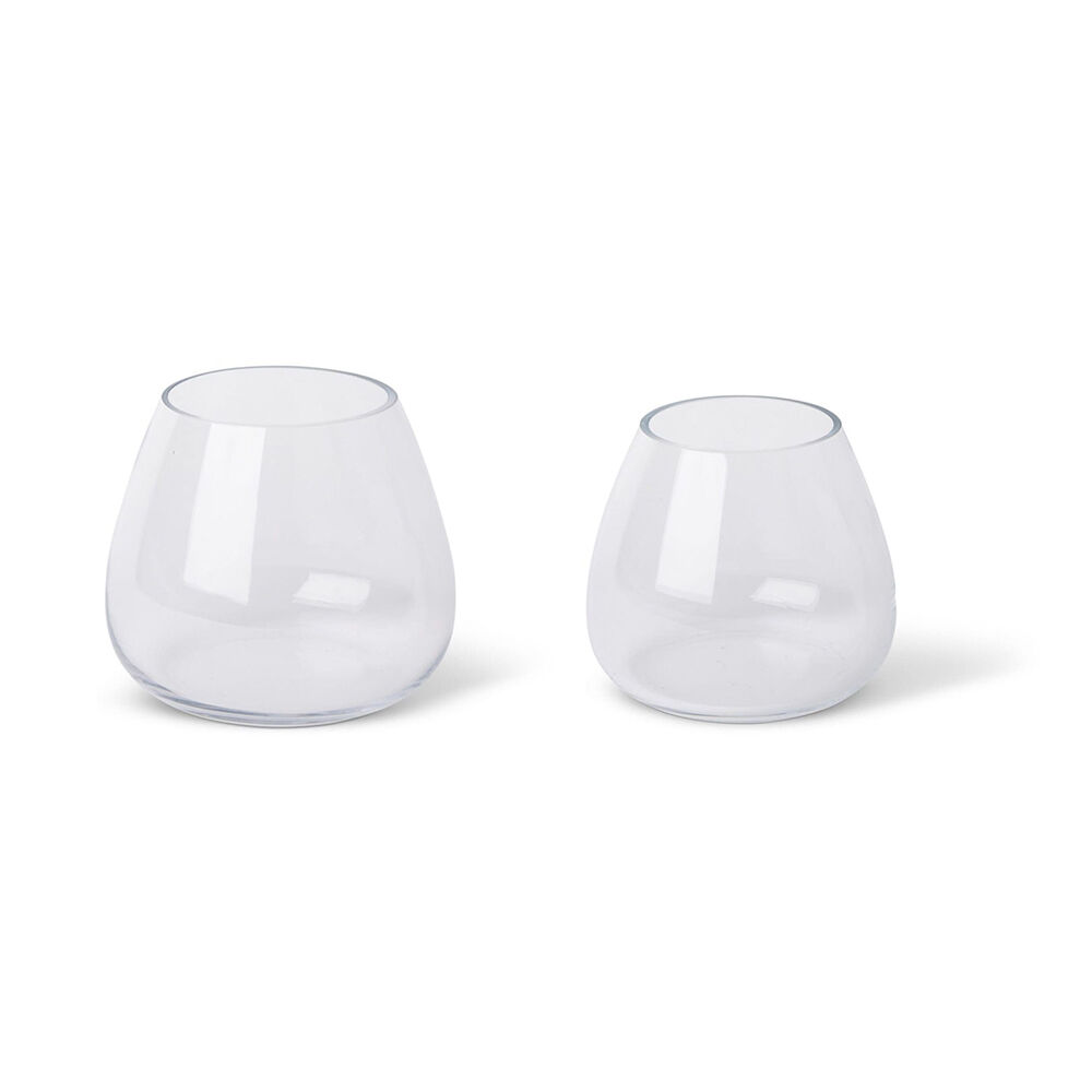 E Style Allira Vase Home Tabletop Decor Display Combo Set 15/18cm Clear (2 Pieces)