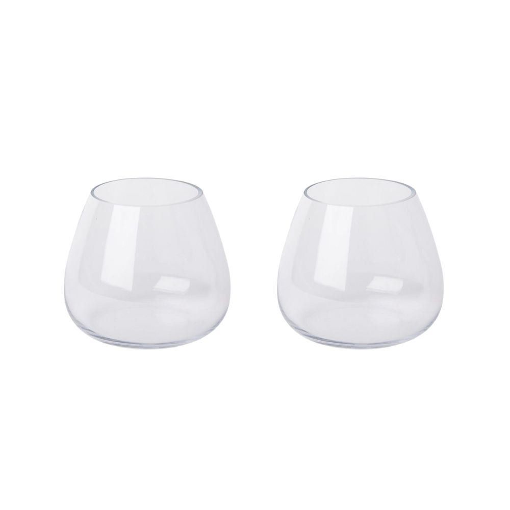 E Style Allira Vase Home Tabletop Indoor Decorative Display 18x18cm Clear (2 Pack)