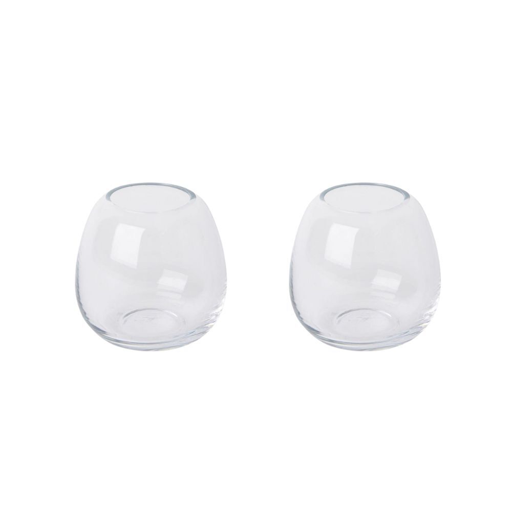 E Style Alma Vase Home Tabletop Indoor Decorative Display 10x10cm Clear (2 Pack)