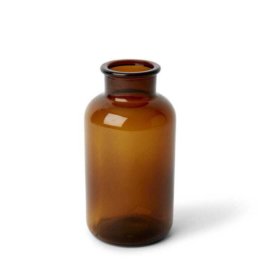 E Style 21cm Glass Specimen Bottle Home Decorative Flower/Foliage Vase Brown