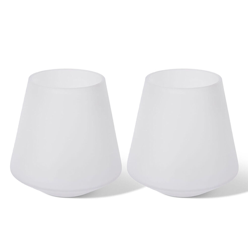 E Style Cassidy Glass Flower Vase Centerpiece Indoor Home Decor 20cm White (2 Pack)