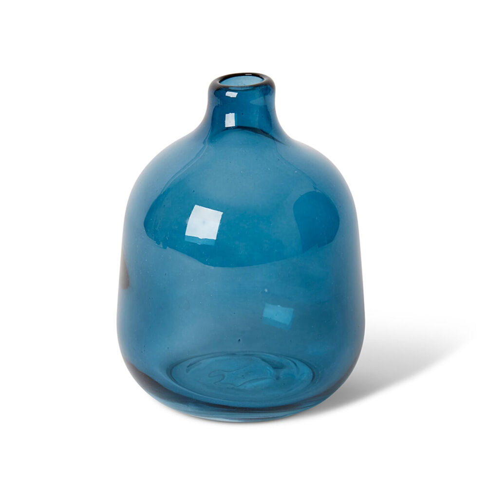 E Style Dalili Glass Decorative Bottle Short/Tall Vase Combo 11cm/14cm Blue — image 3